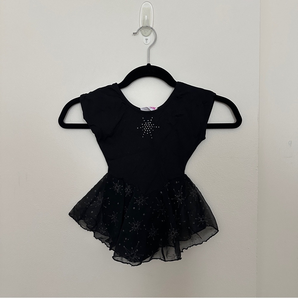 Jacques Moret Girl's Black Dance Ballet Leotard with Skirt